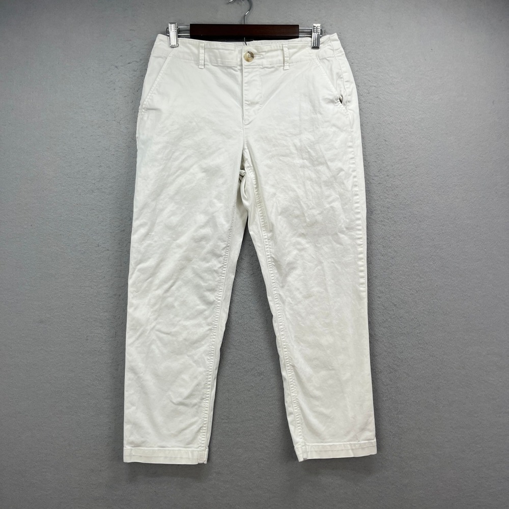 LOFT Pants Womens 6 White The Slim Chino Stretch Casual Coastal Minimalist